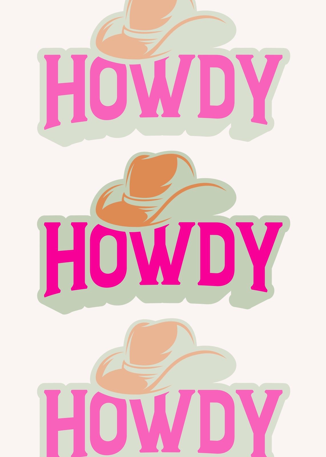 Retro "Howdy" Cowboy Hat Wall Art