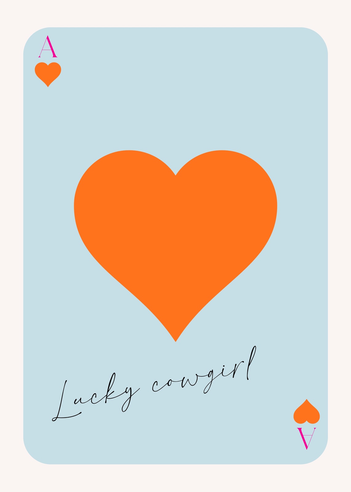 Lucky Cowgirl Ace of Hearts Wall Art