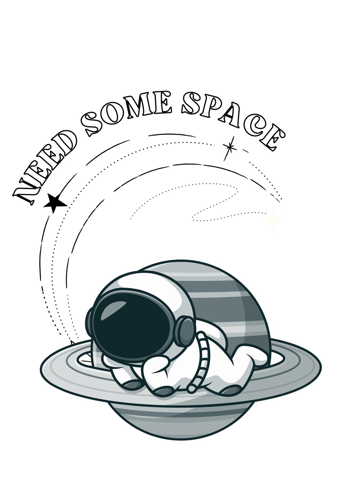 Cute Astronaut "Need Some Space" Wall Art