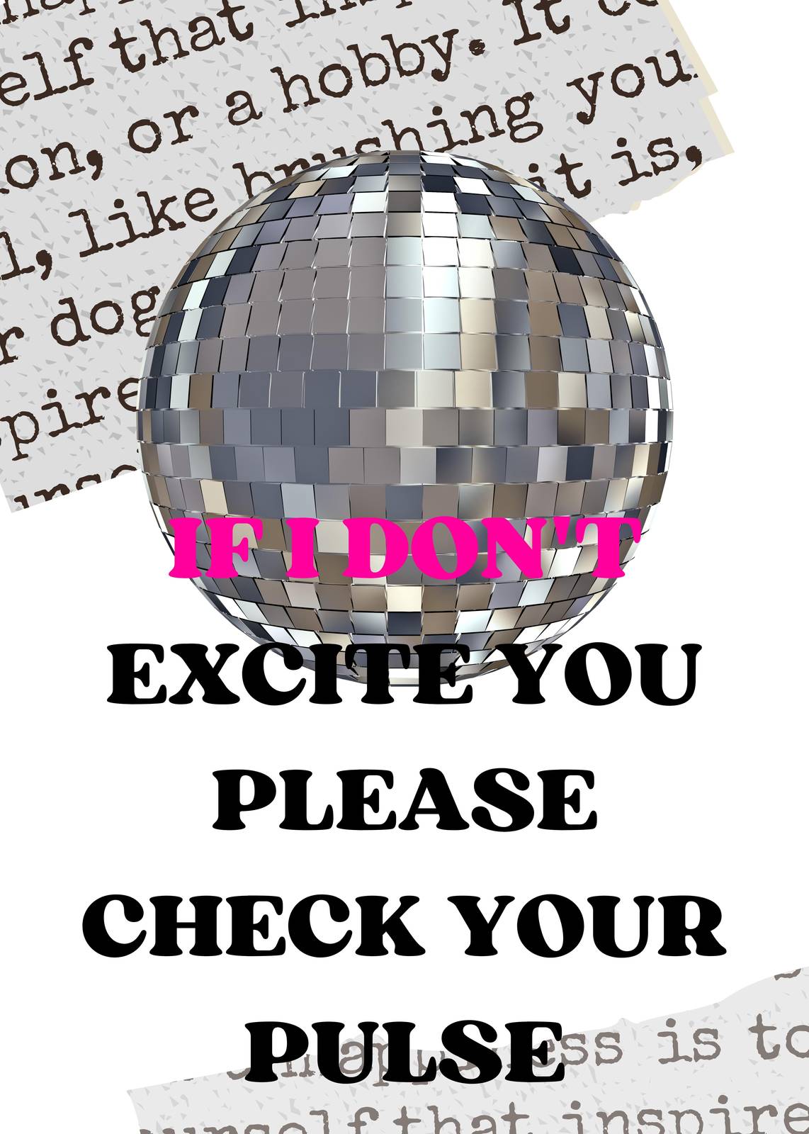 Disco Ball "Check Your Pulse" Wall Art Wall Art