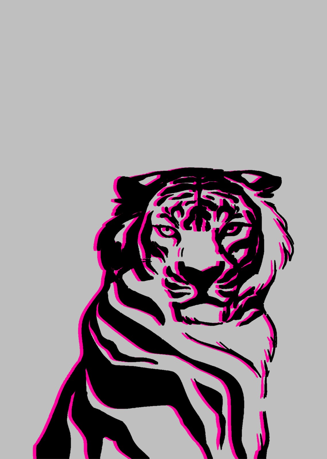 Bold Tiger Glitch Art Wall Art