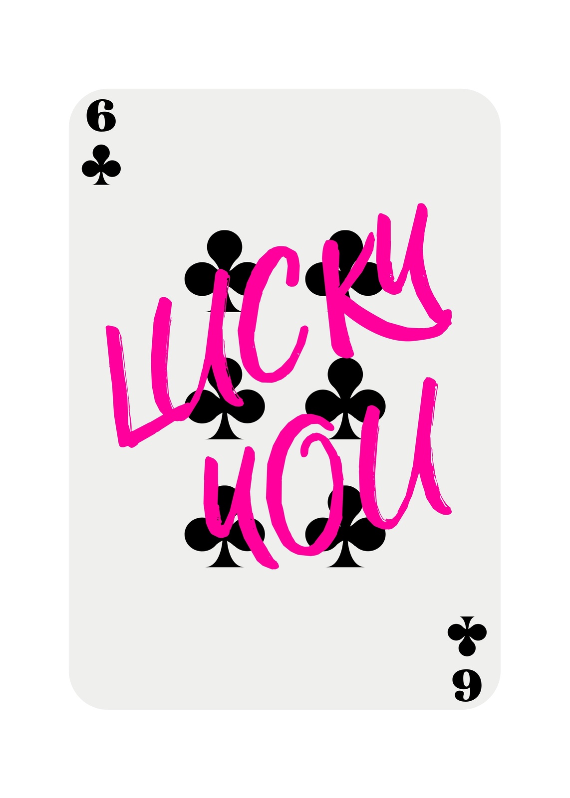 Lucky You Pink Graffiti Playing Card Wall Art