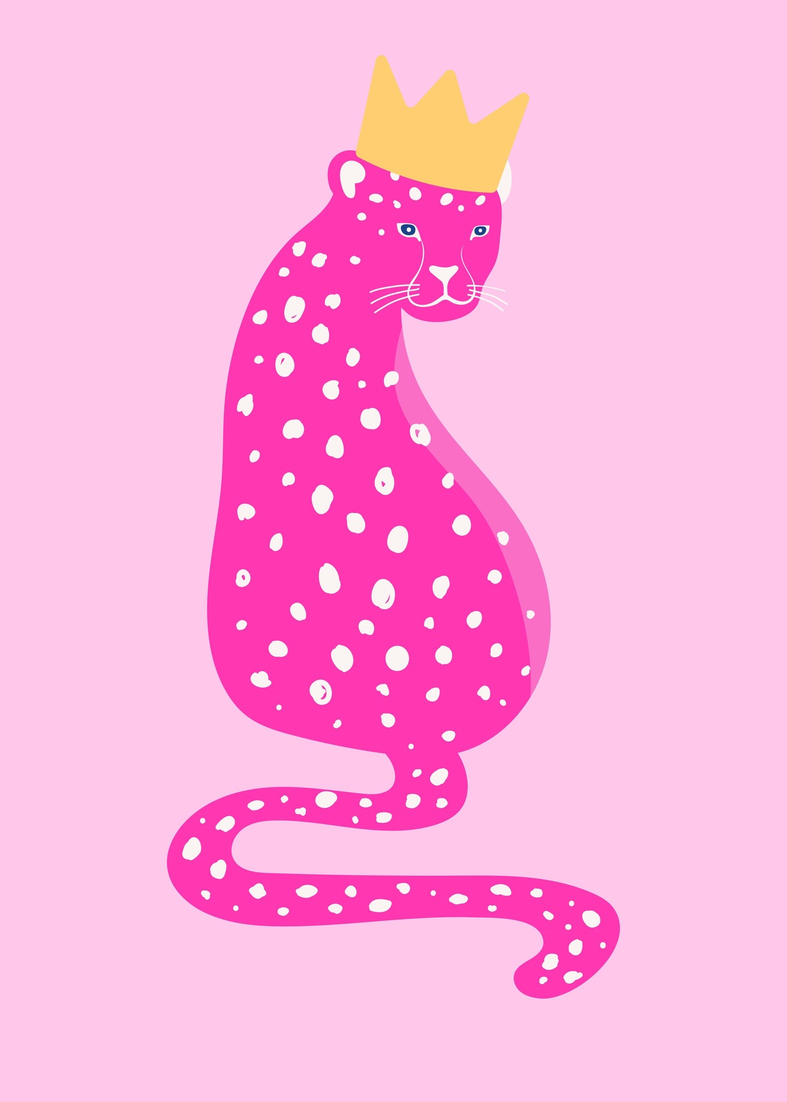 Pink Leopard Crowned Wall Art - Kids Room Decor