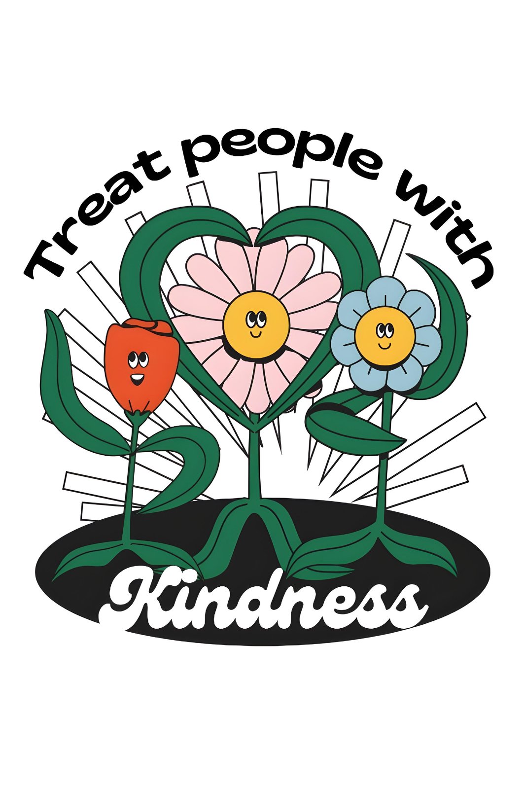 Groovy Flower 'Treat People With Kindness' Wall Art