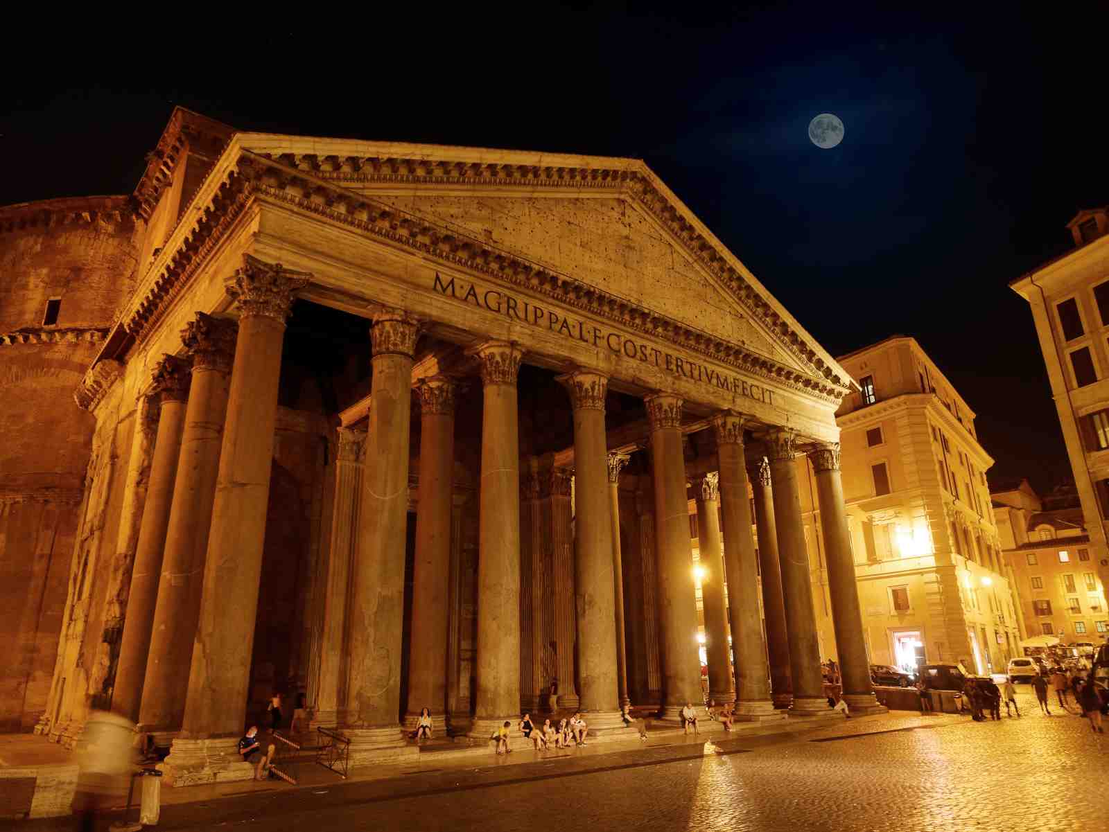 Majestic Pantheon Night Rome Wall Art