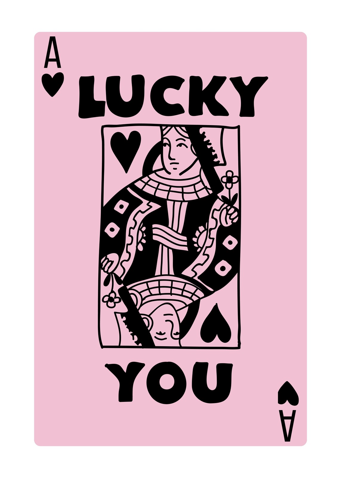 Lucky Queen of Hearts Ace Wall Art