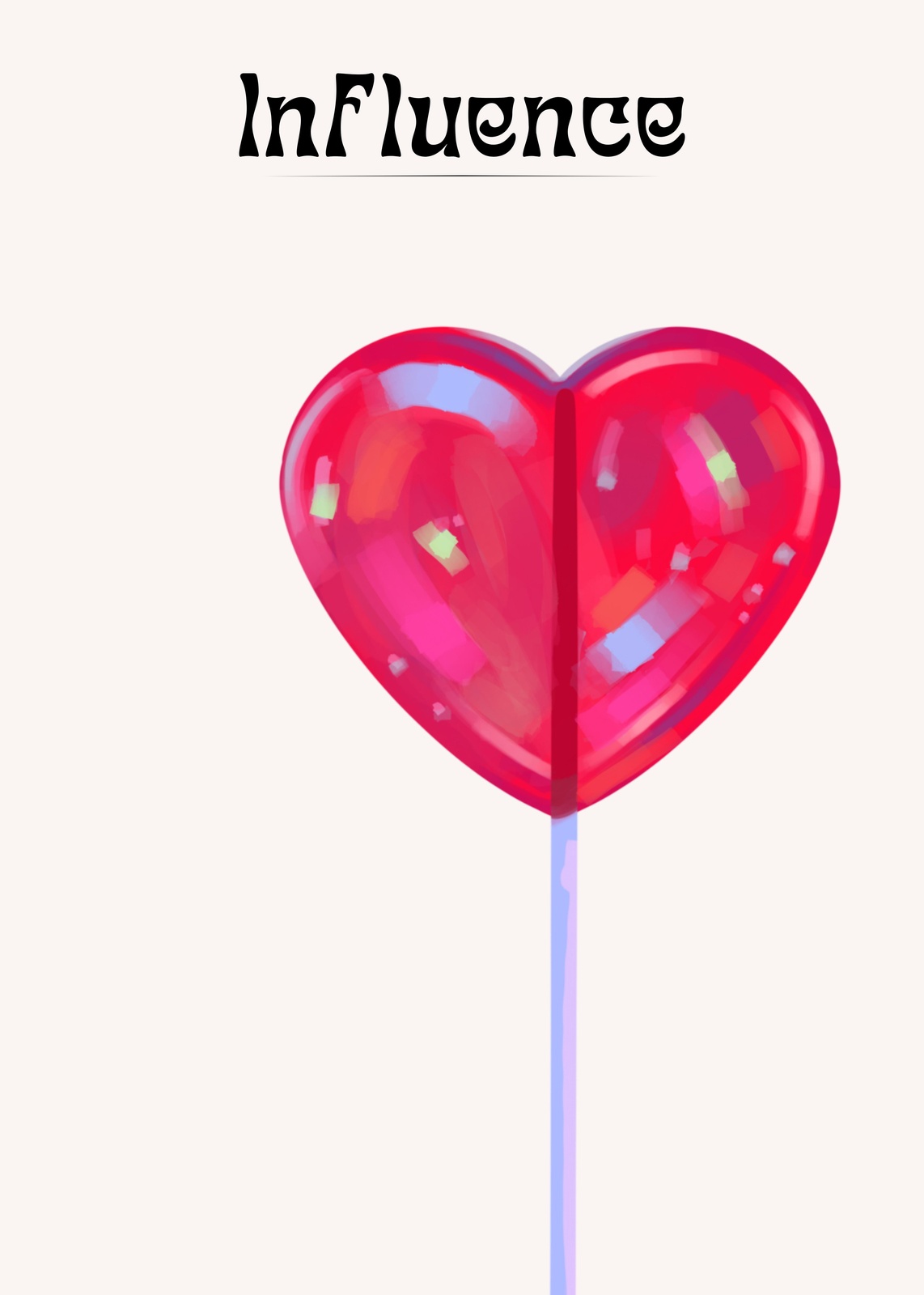 Heartbeat of Love Red Heart Lollipop Wall Art
