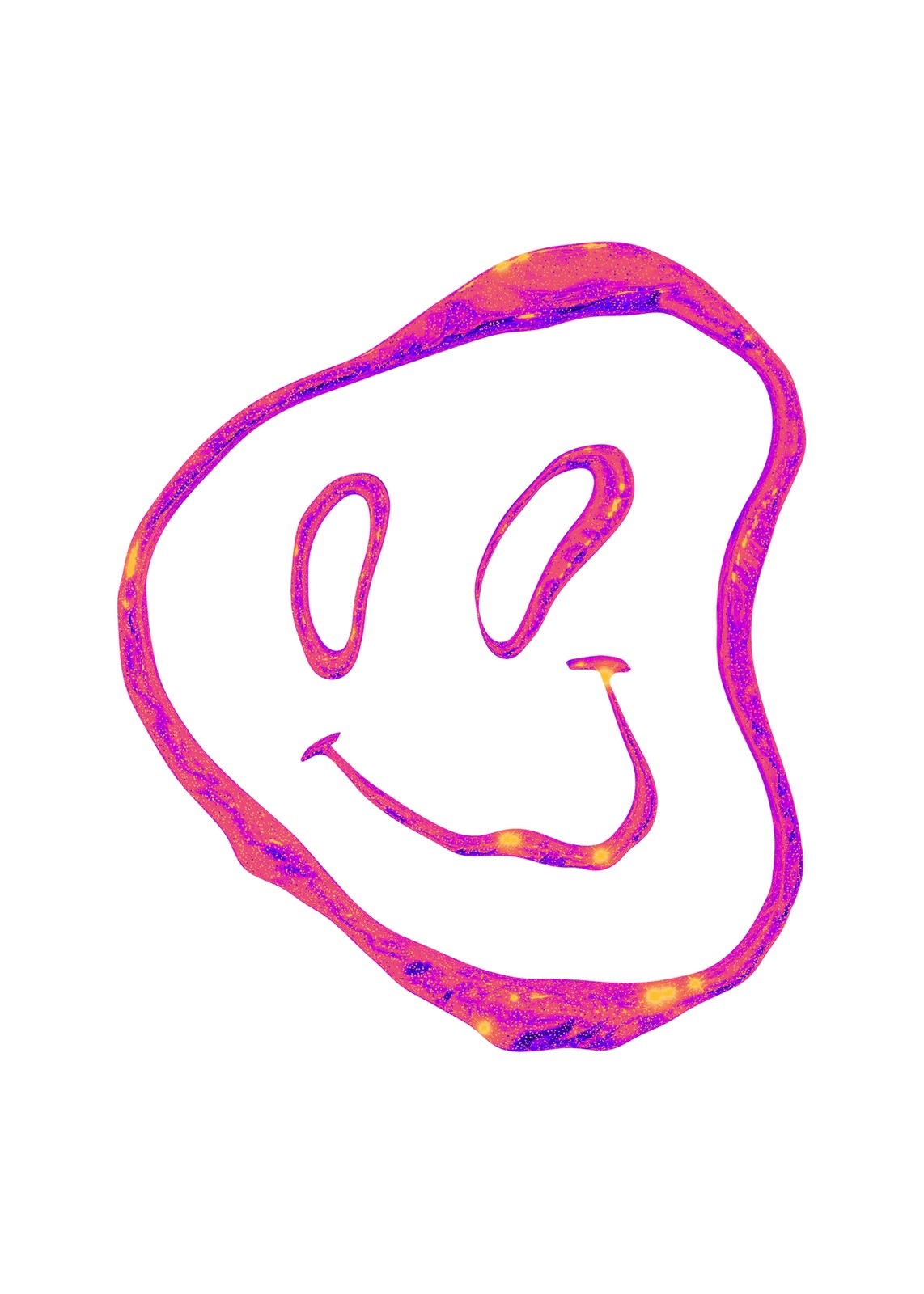 Trippy Melting Smiley Face Art Wall Art