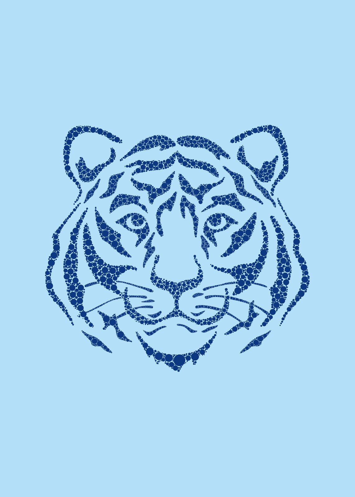Majestic Tiger Dot Art Wall Art
