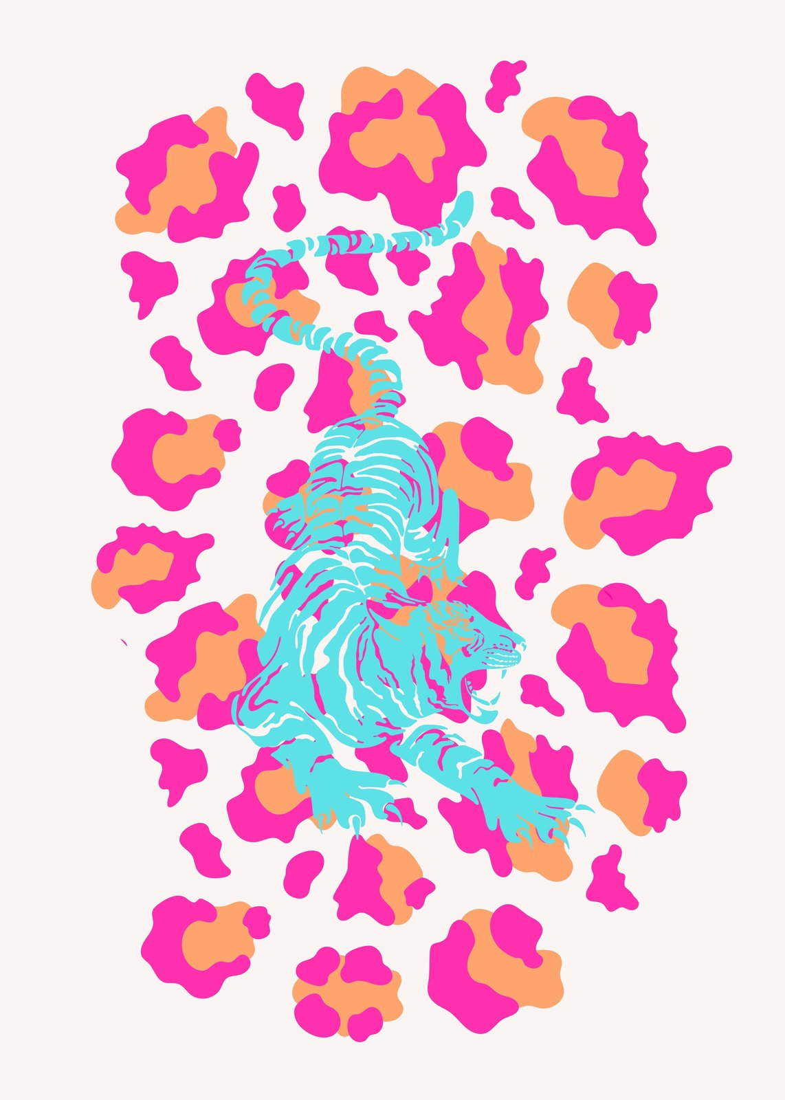 Vibrant Tiger Leopard Print Wall Art