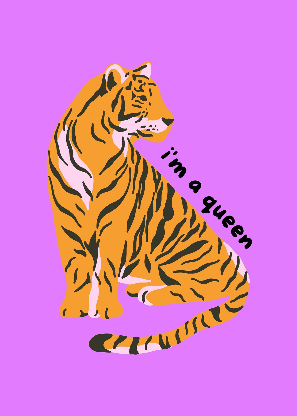 Empowering Tiger "I'm a Queen" Wall Art