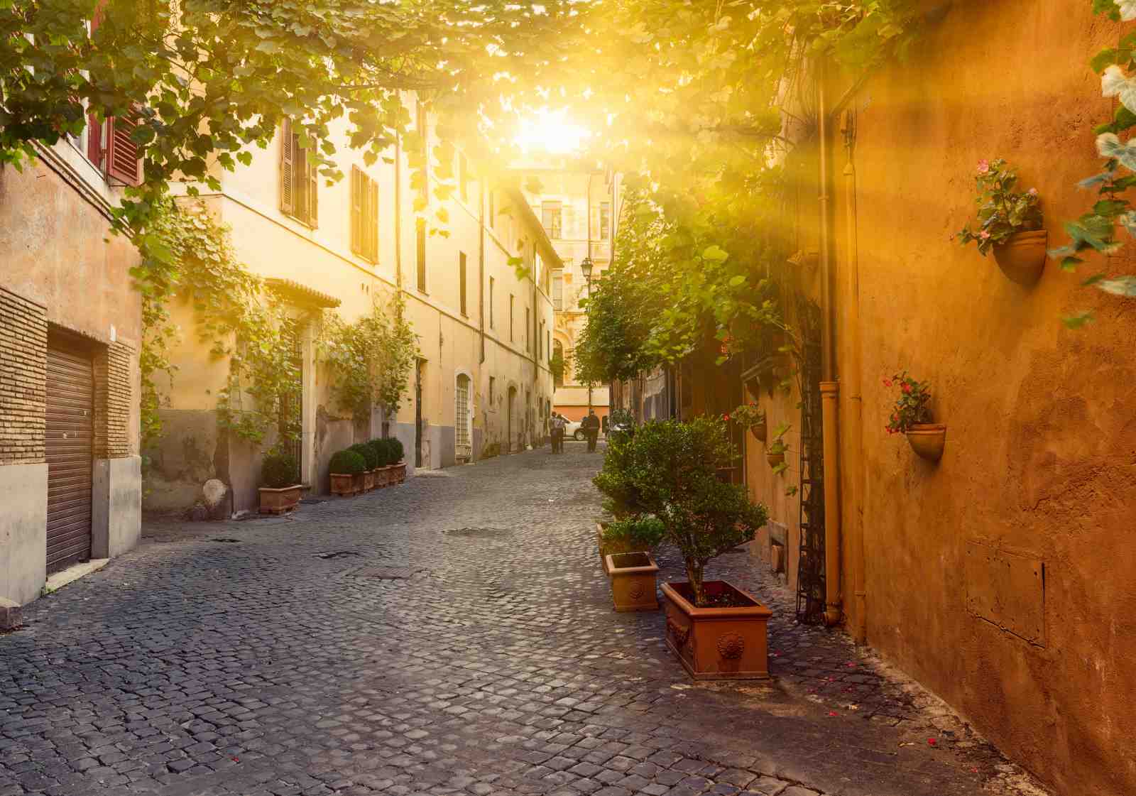 Sunny Italian Alleyway European Charm Wall Art