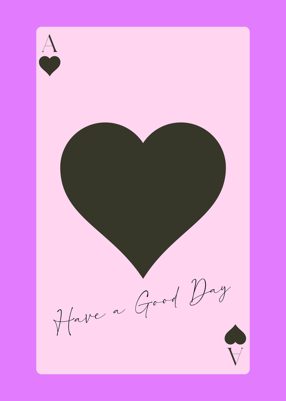 Ace of Hearts "Have a Good Day" Wall Art