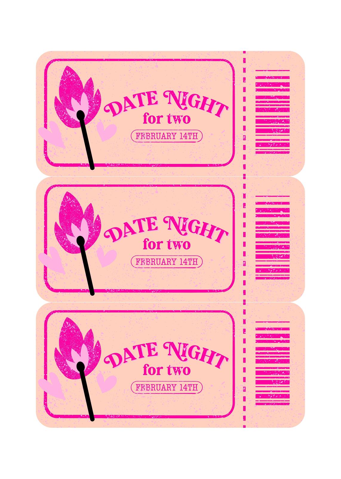 Romantic Date Night Tickets Wall Art