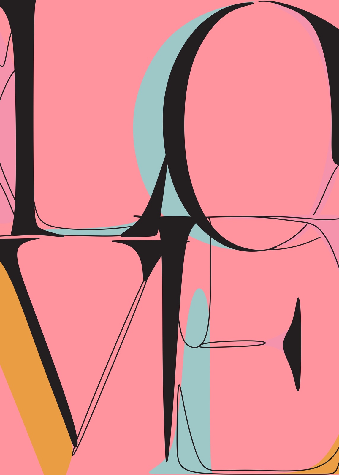 Vogue Inspired LOVE Typography Wall Art