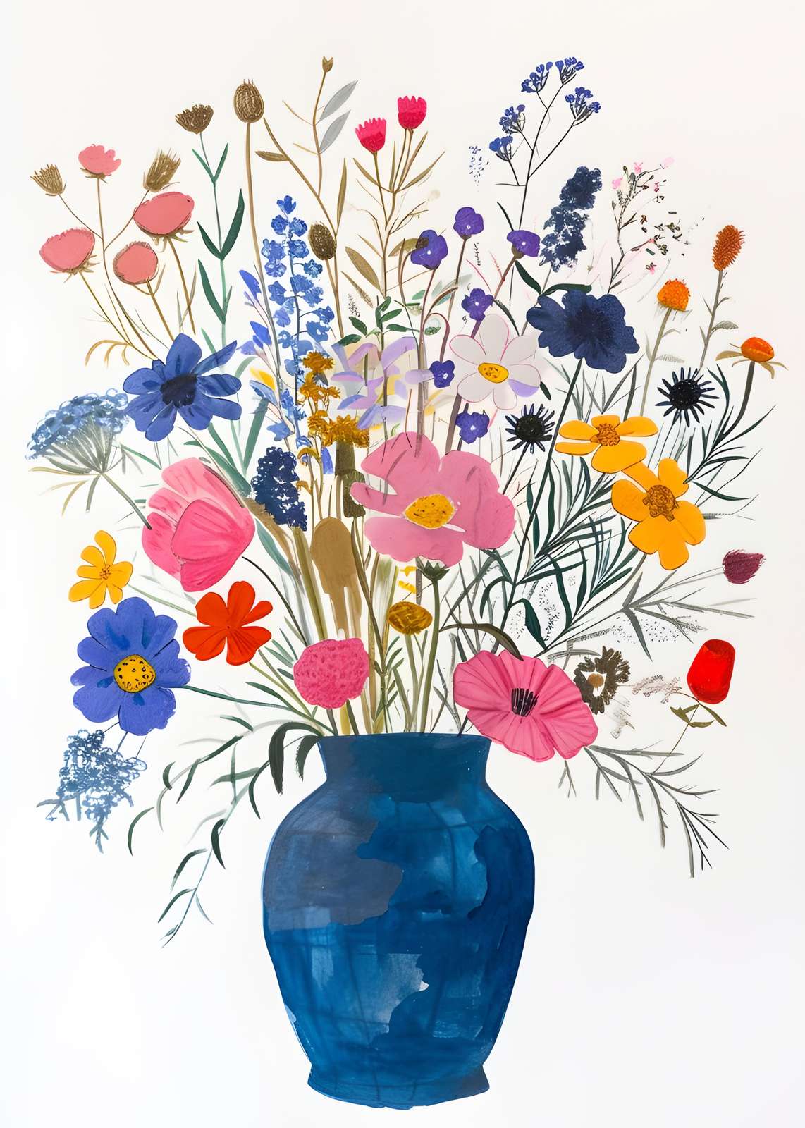 Vibrant Wildflower Bouquet Wall Art