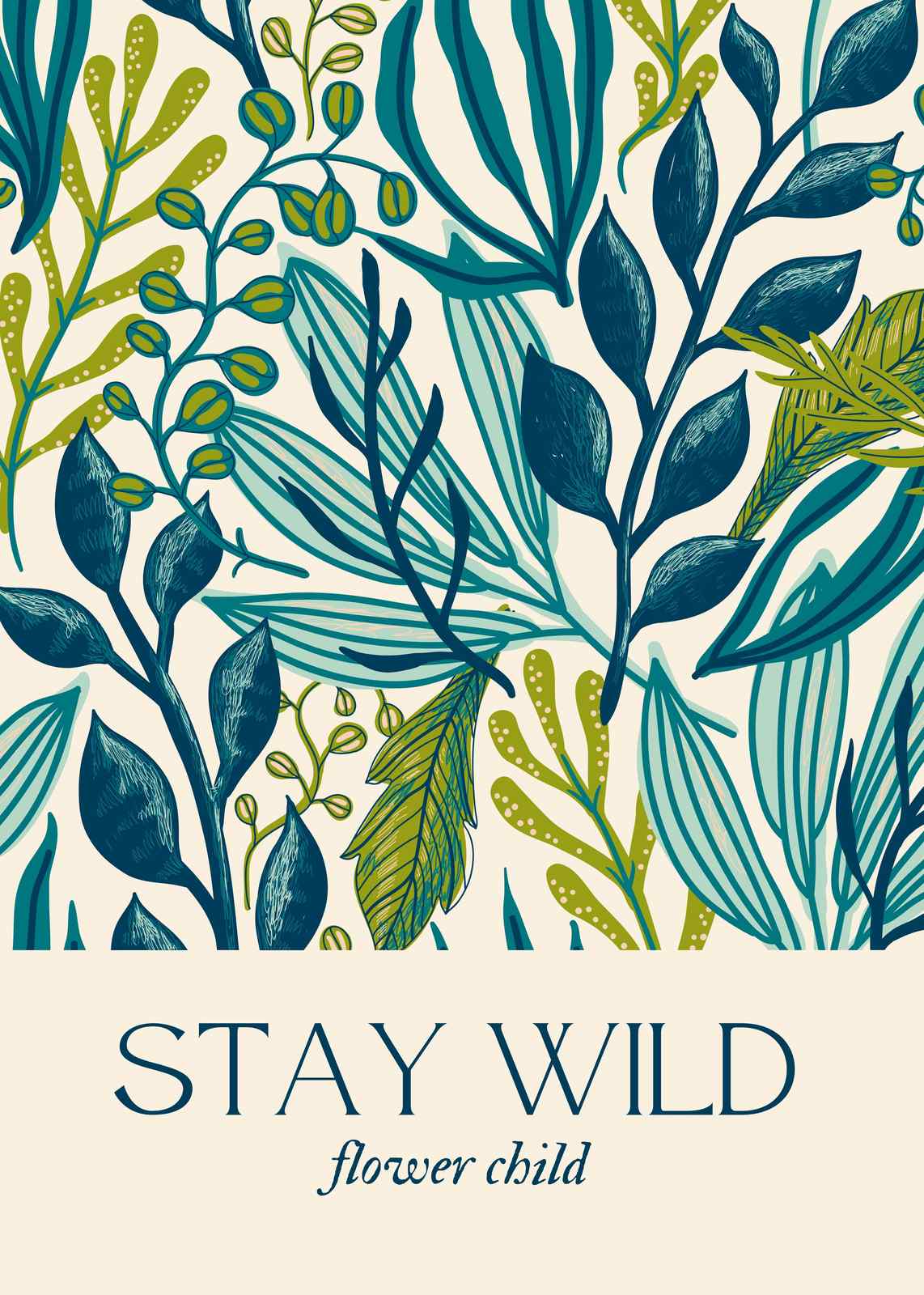 Bohemian Floral "Stay Wild" Wall Art
