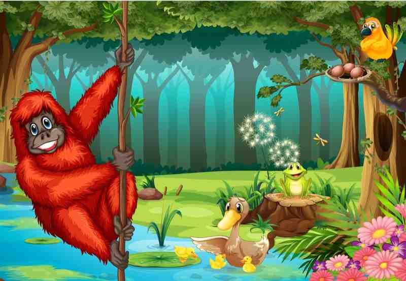 Whimsical Jungle Friends Orangutan Wall Art