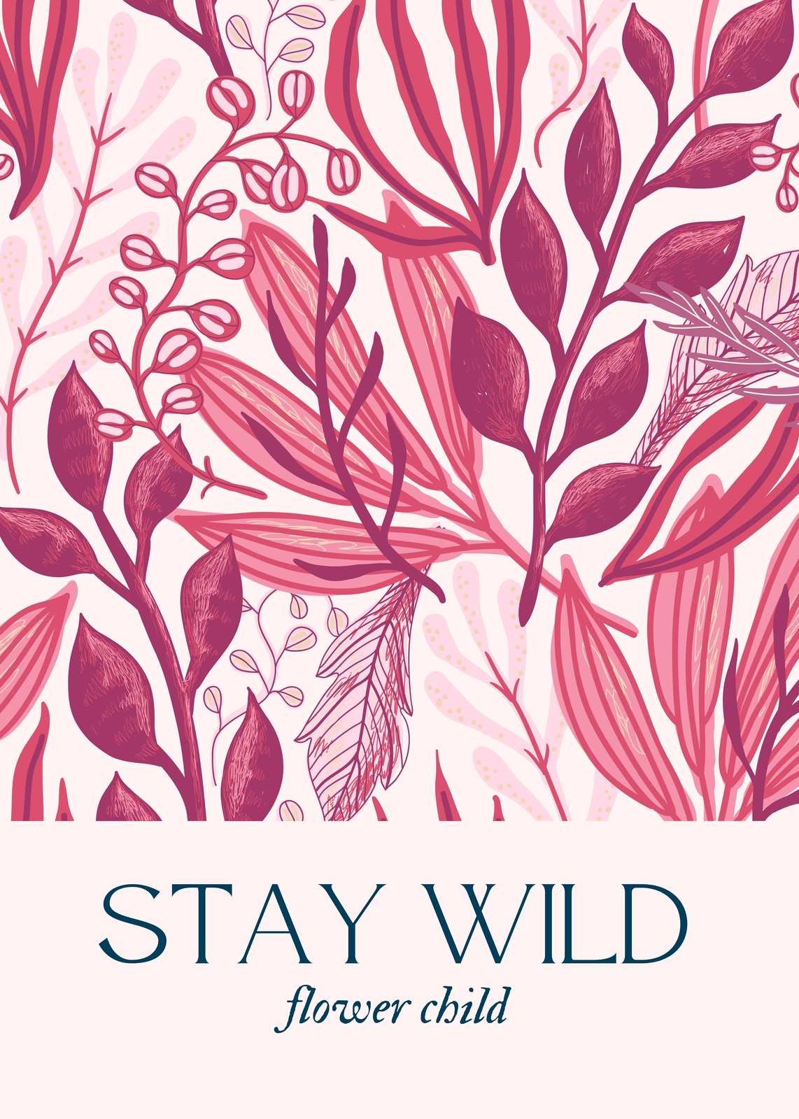 Stay Wild Flower Child Botanical Wall Art