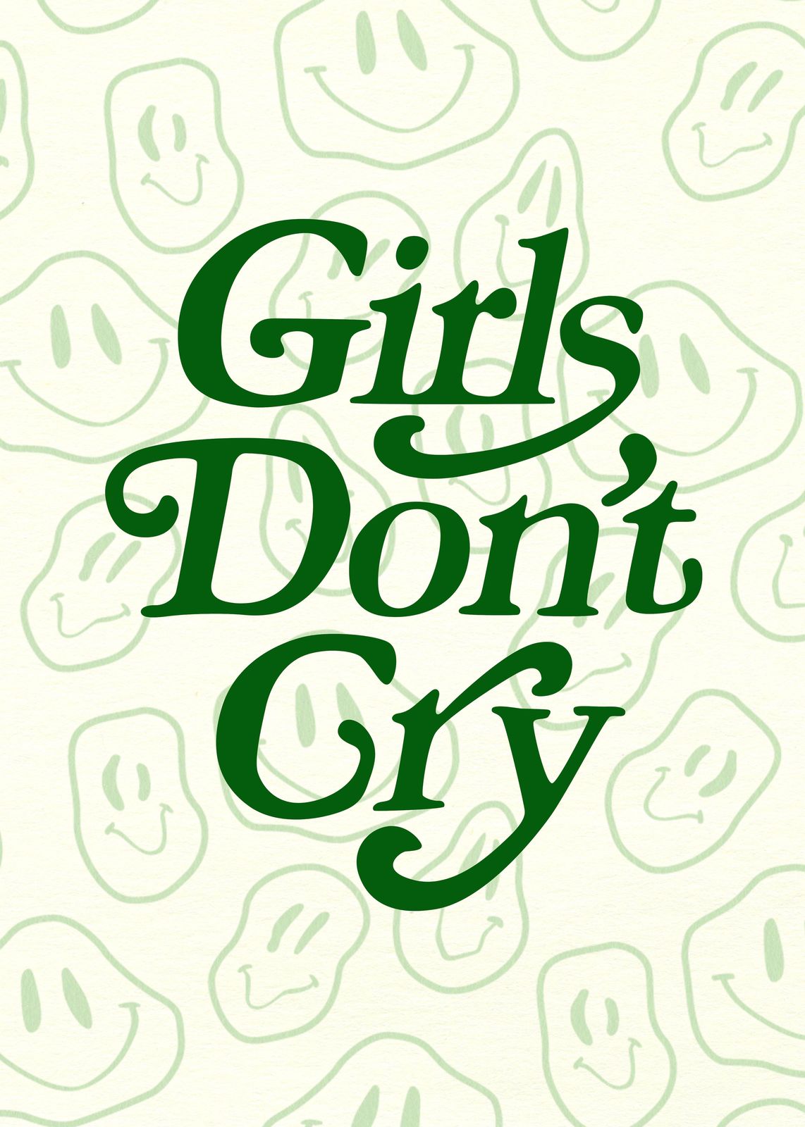Girls Don't Cry Groovy Smiley Wall Art