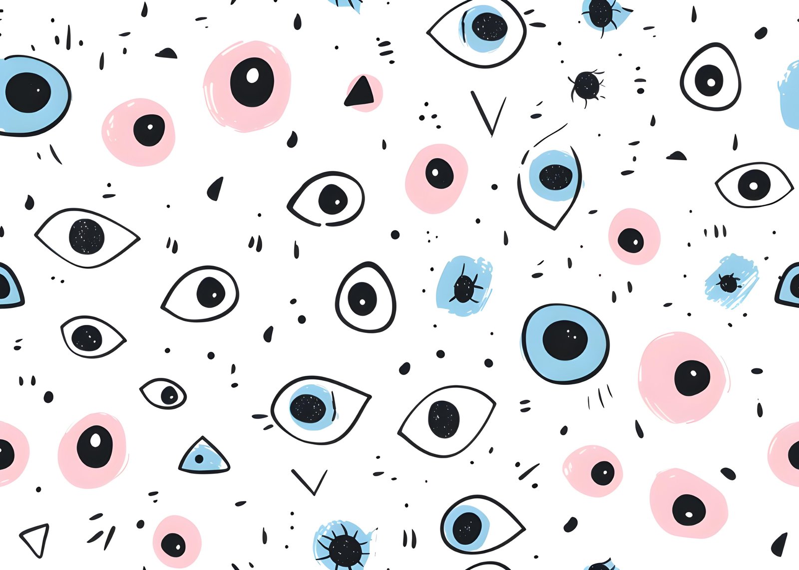 Whimsical Eyes Pattern Wall Art