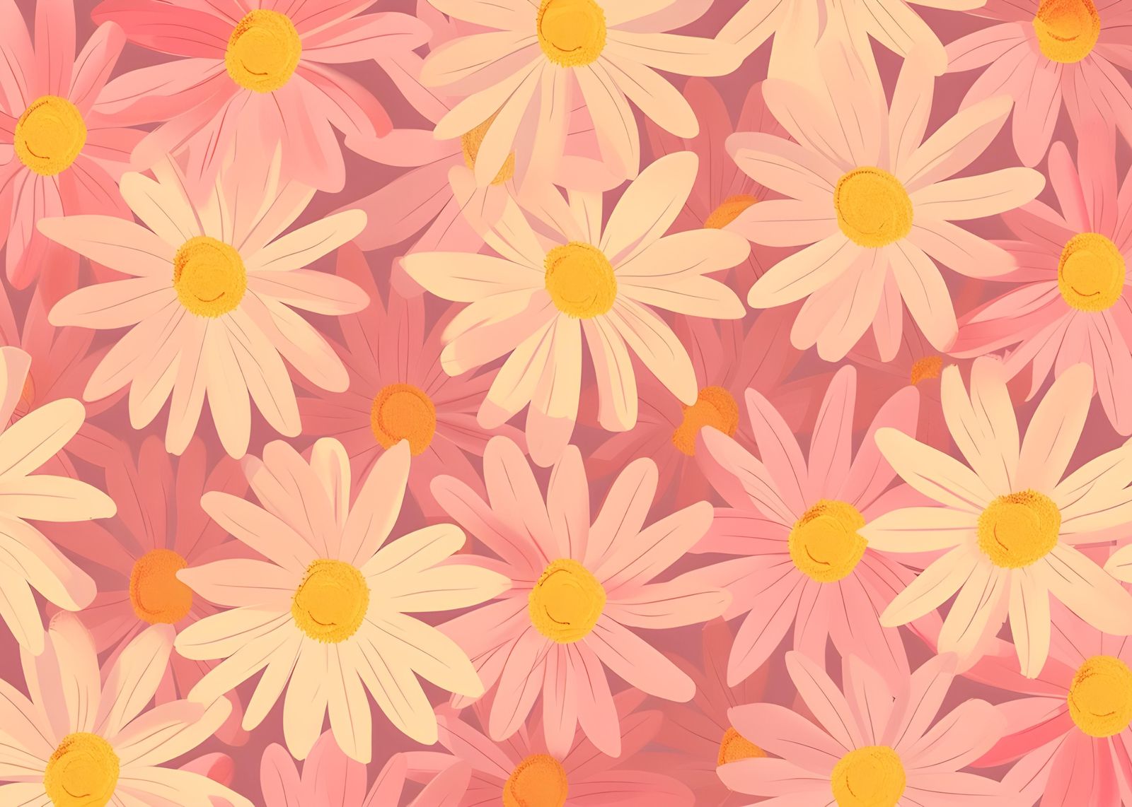 Pastel Daisy Floral Wall Art Wall Art