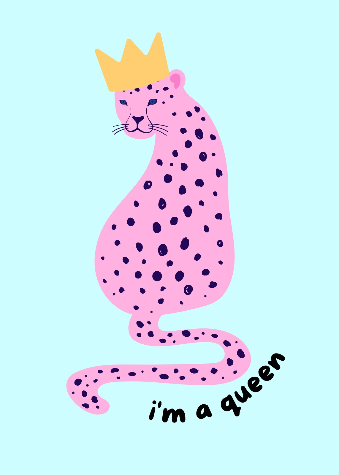 Pink Leopard Queen Crown Wall Art