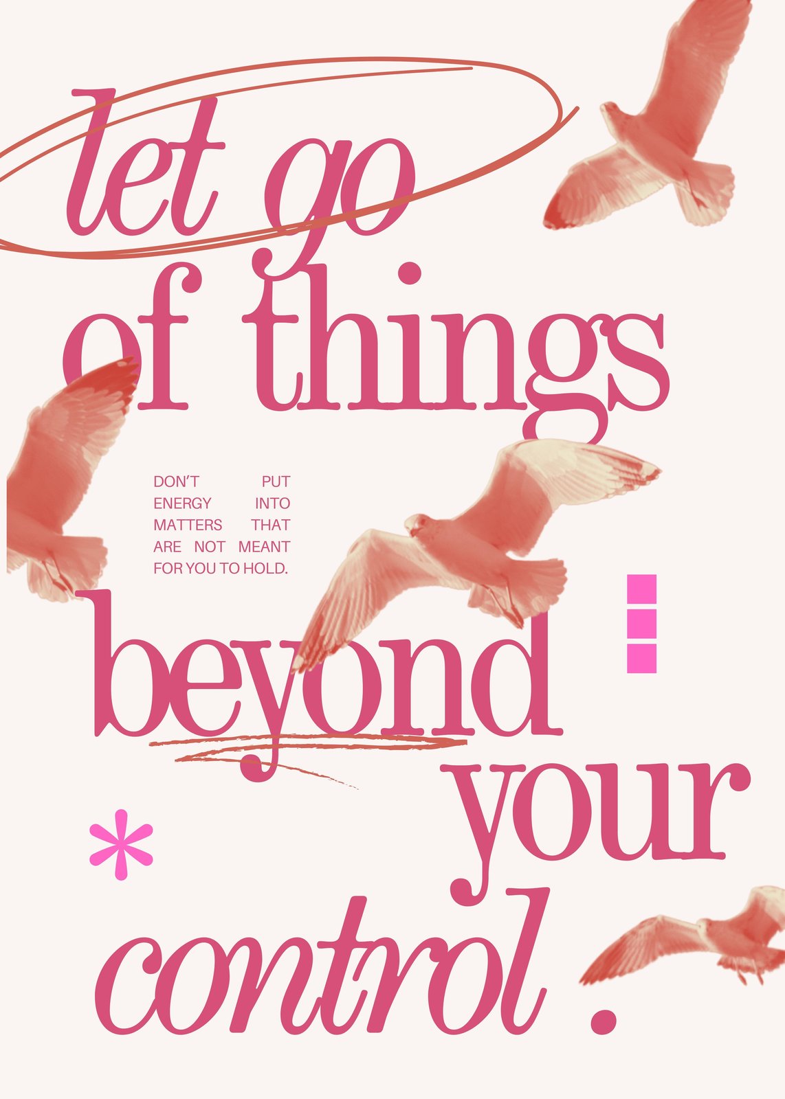 Let Go Positive Quote Seagull Wall Art