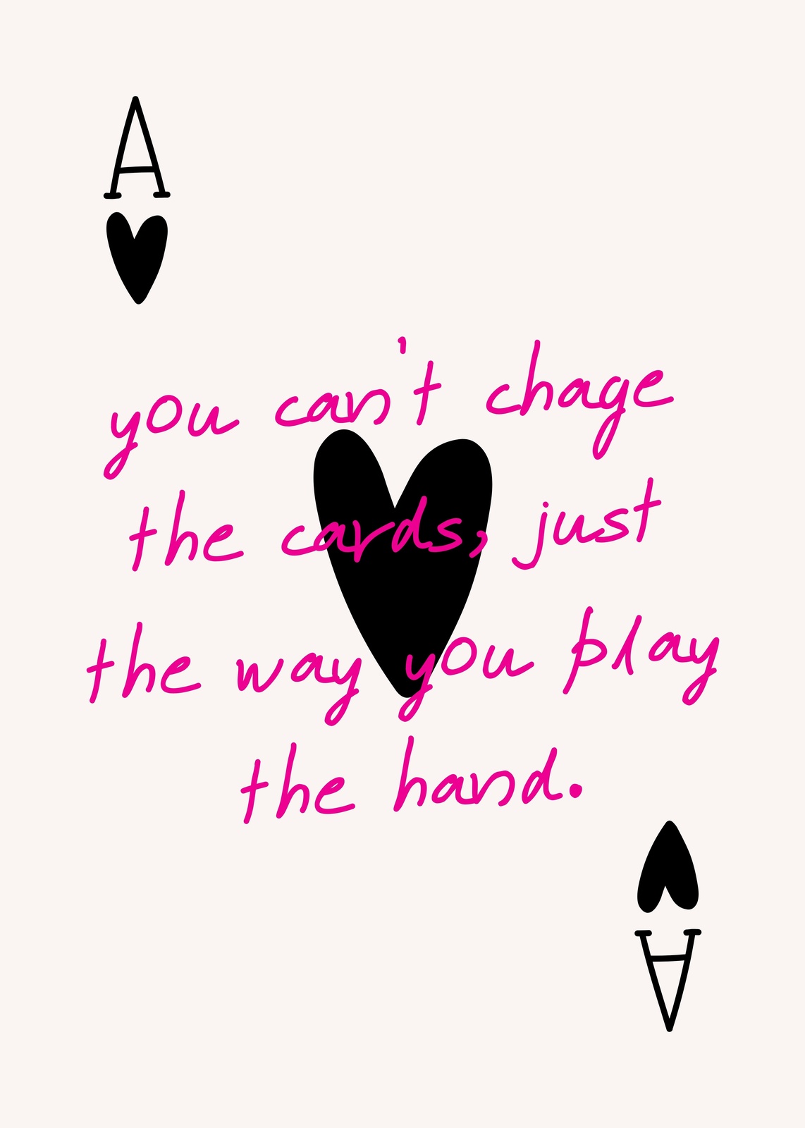 Inspirational Ace of Hearts Quote Wall Art