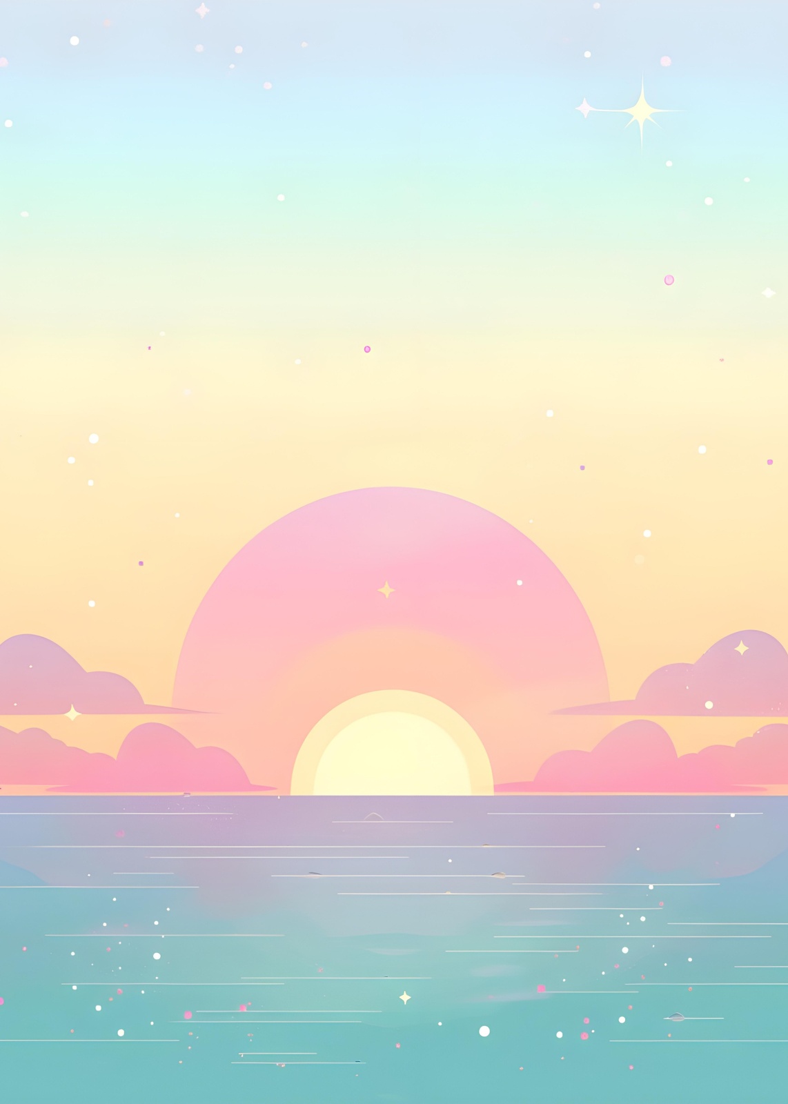Pastel Sunrise Ocean Dream Wall Art