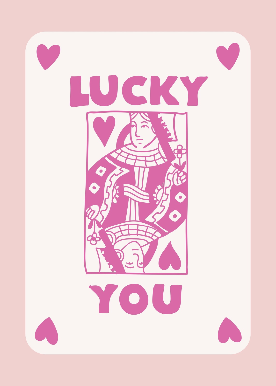 Lucky Queen of Hearts Card Wall Art