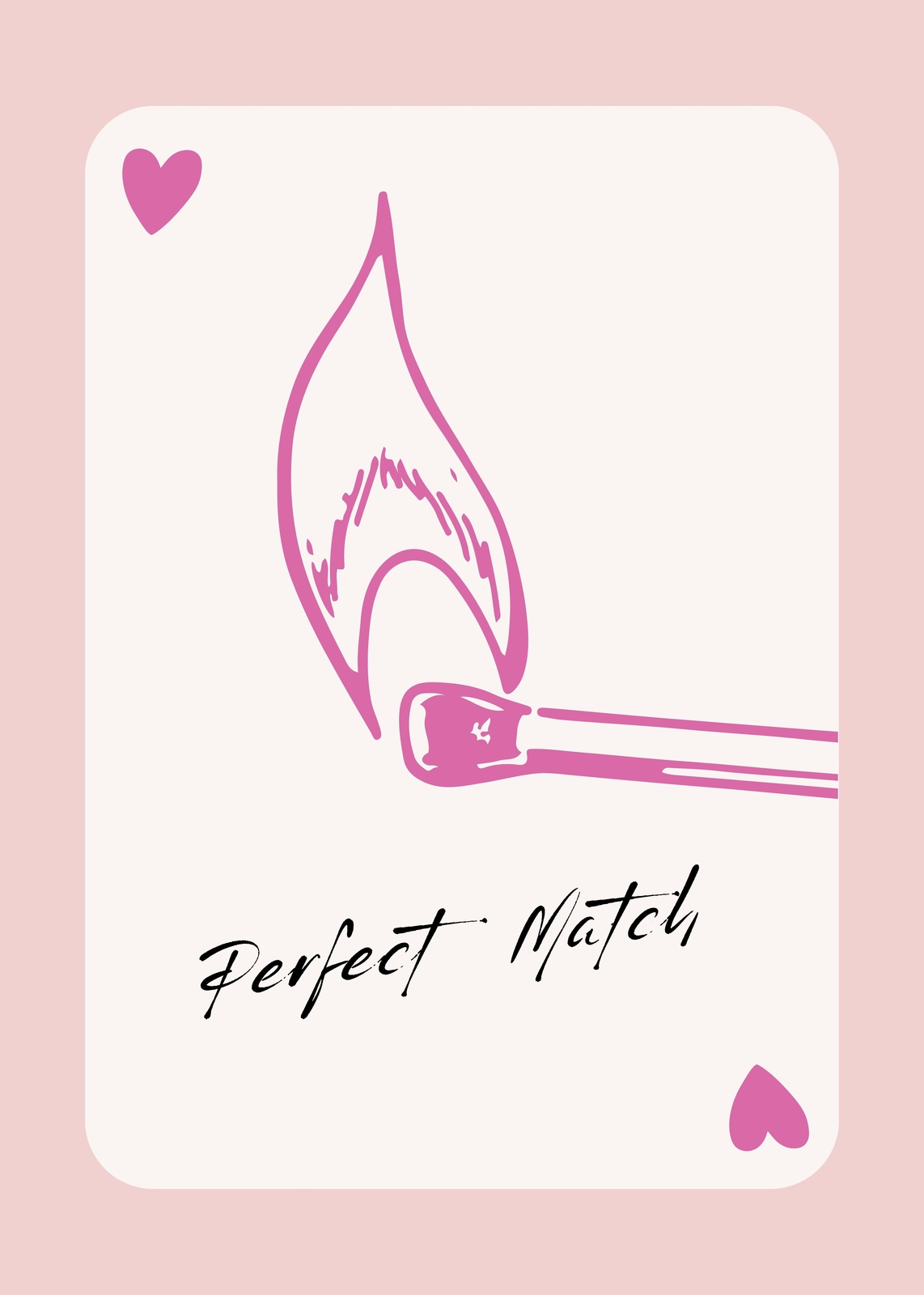Perfect Match Pink Flame Card Wall Art