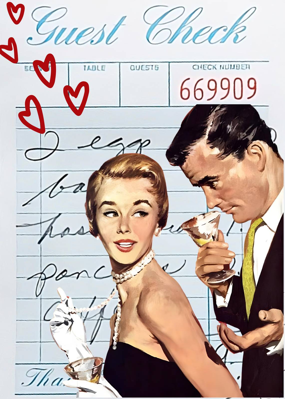 Vintage Couple Martini Love Wall Art