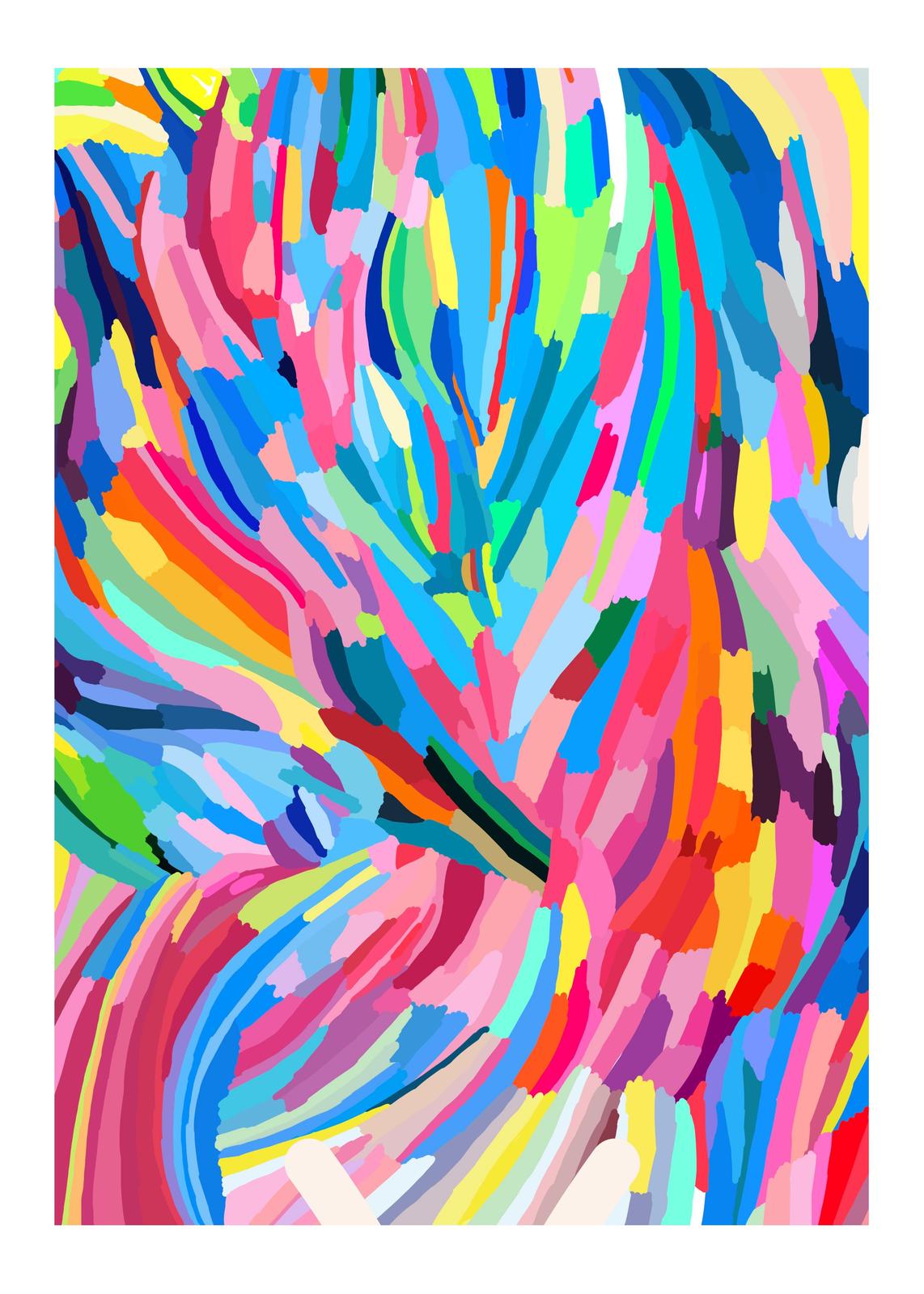 Vibrant Abstract Strokes Wall Art