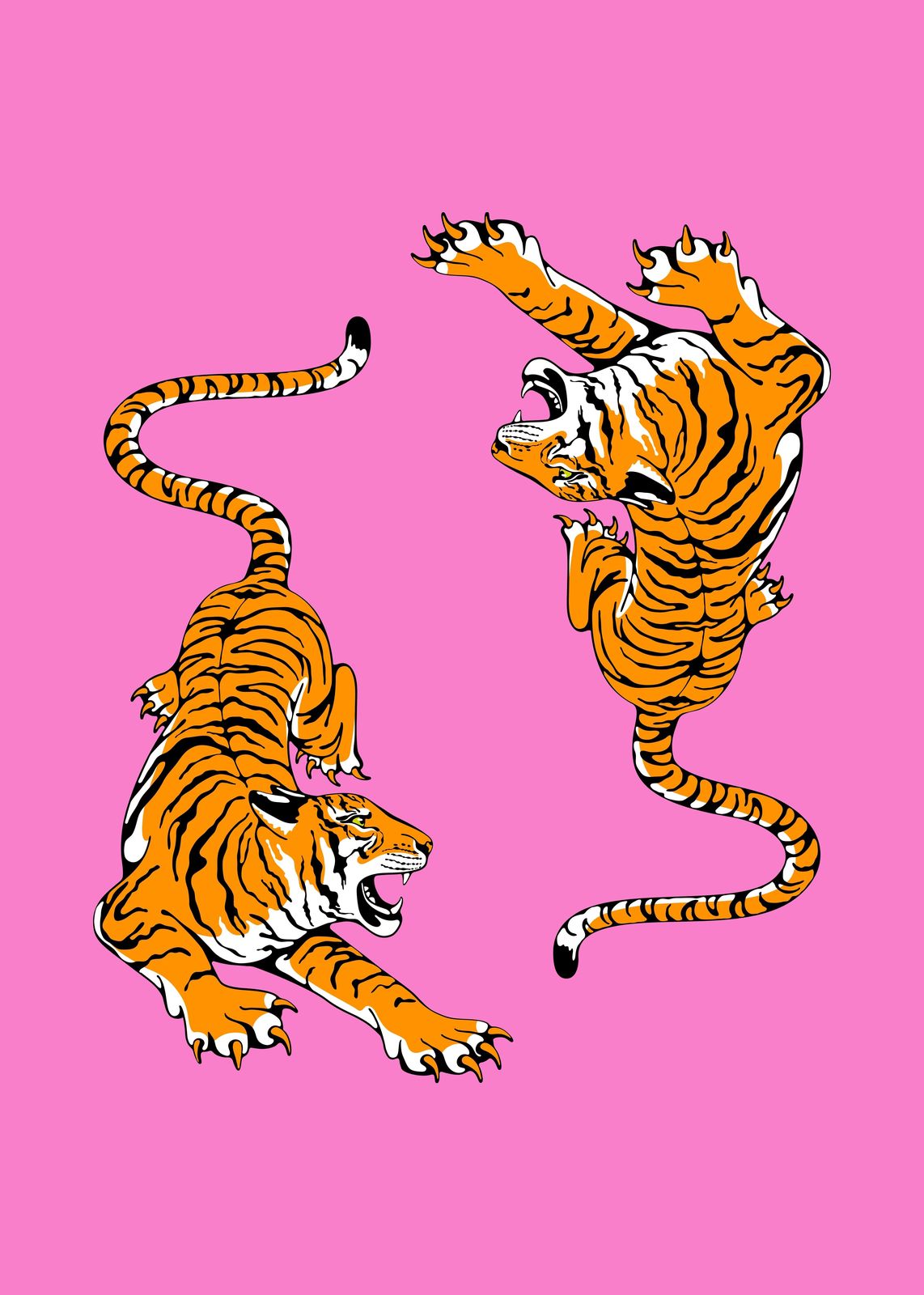 Bold Tiger Duo Pop Art Wall Art