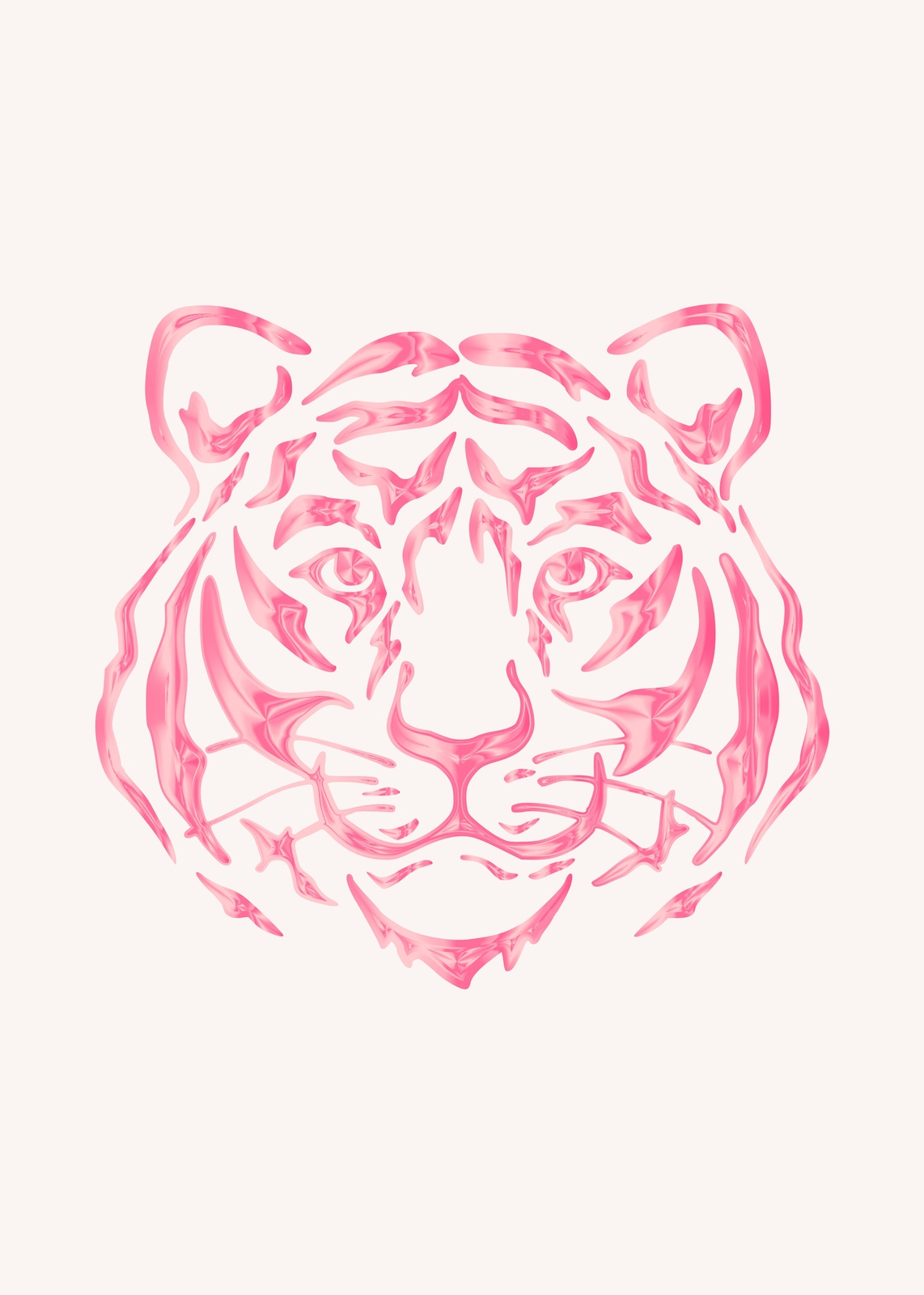 Pink Abstract Tiger Art Wall Art