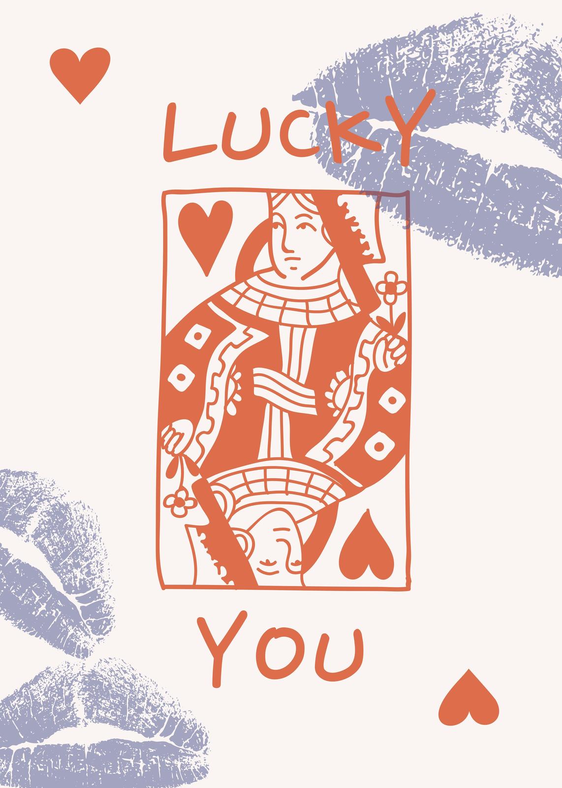 Lucky You Queen of Hearts Wall Art