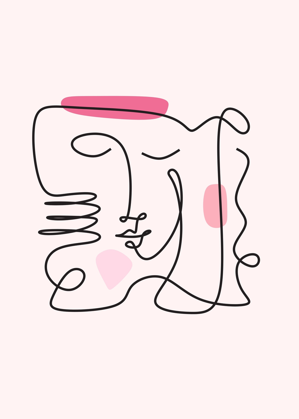 Modern Abstract Face Line Art Wall Art