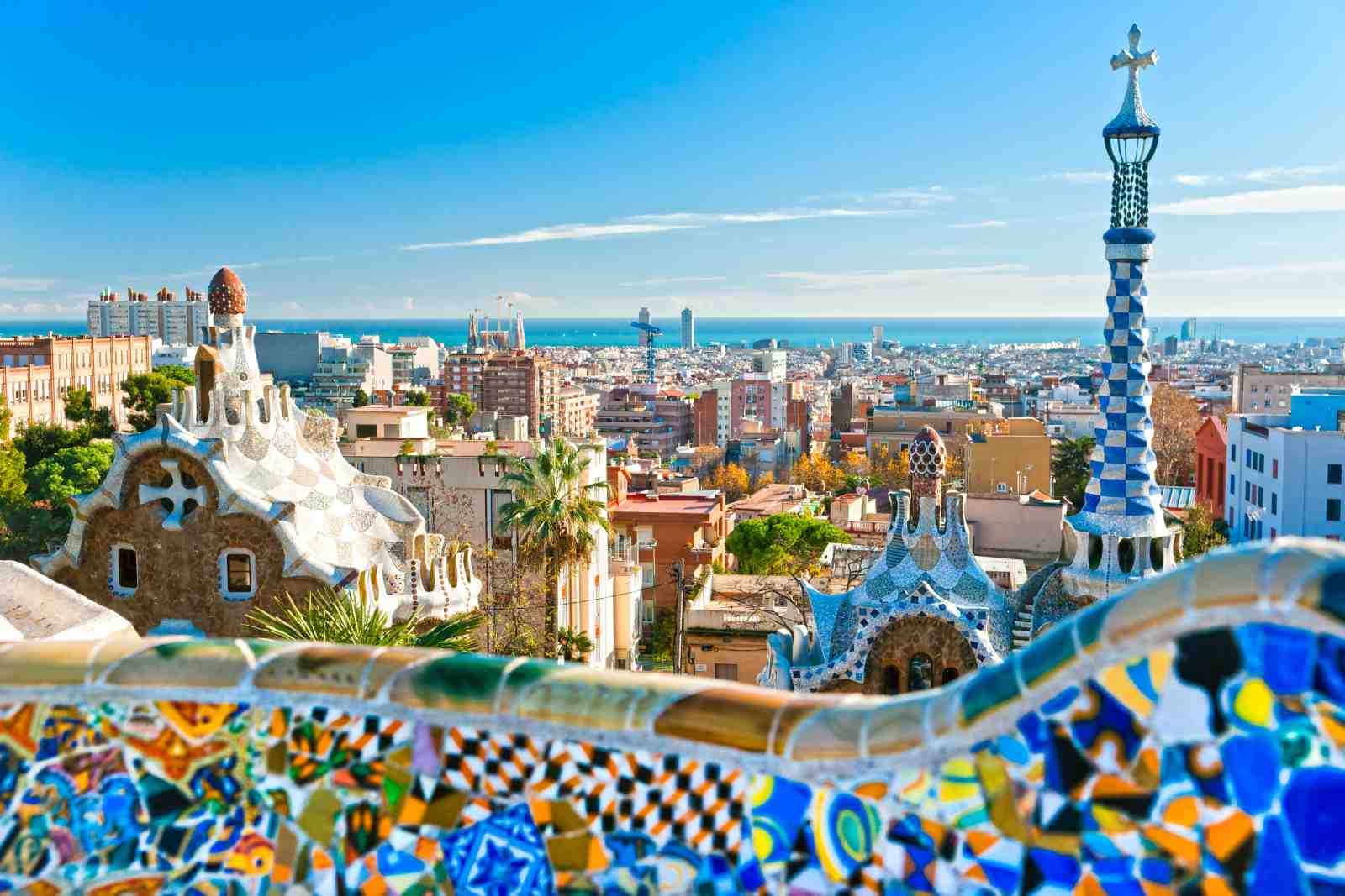 Gaudi Park Barcelona Skyline Wall Art
