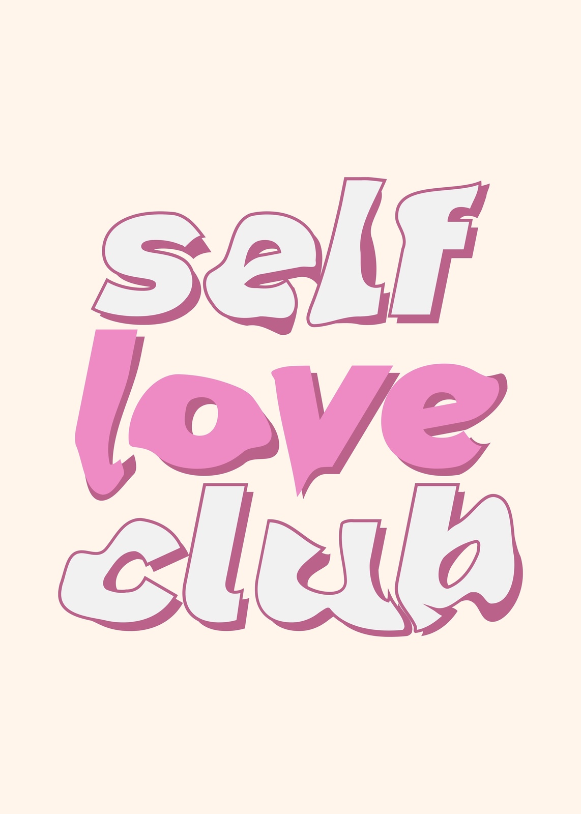 Self Love Club Retro Aesthetic Wall Art