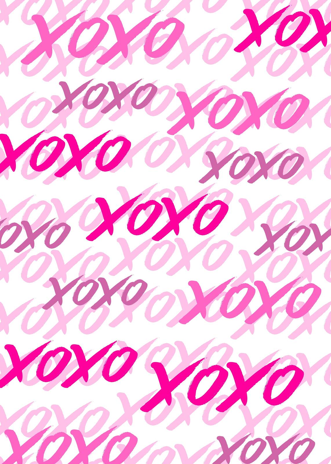 Pink XOXO Brushstroke Wall Art