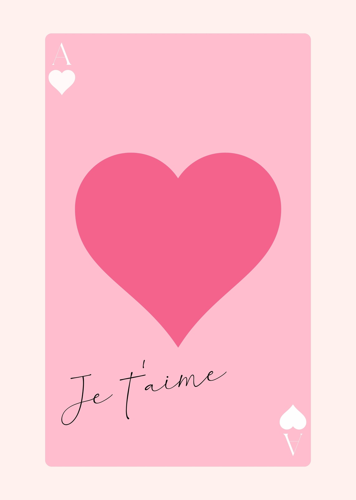 Ace of Hearts Je t'aime Wall Art
