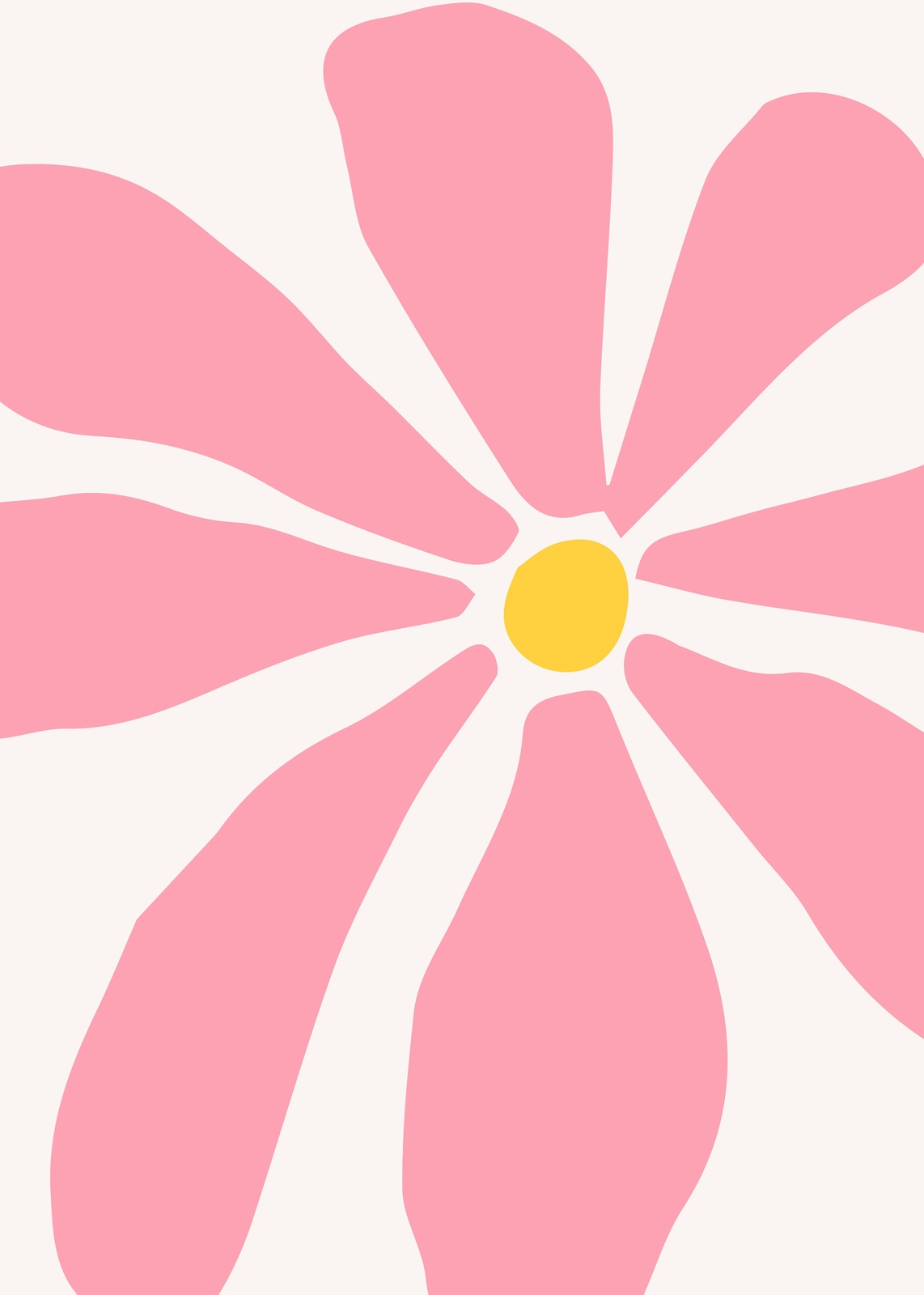 Retro Pink Floral Burst Wall Art | Mid-Century Modern Art