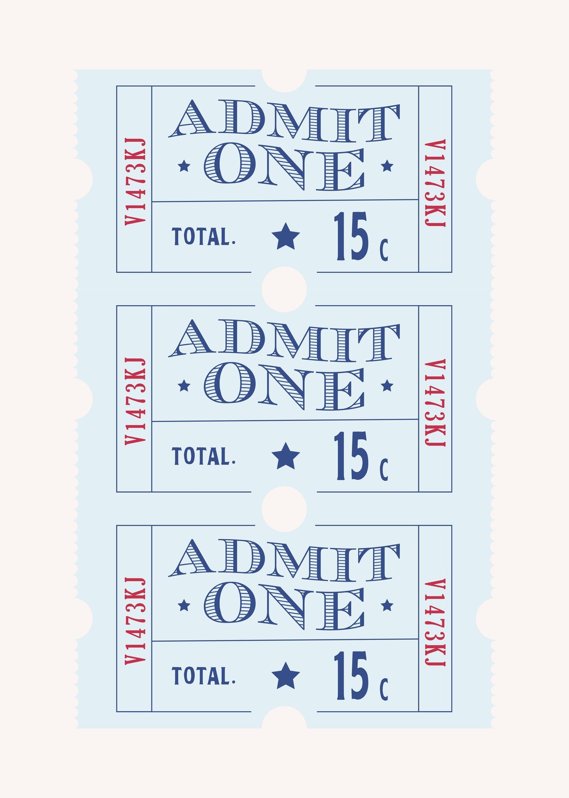 Vintage Admit One Ticket Art Wall Art