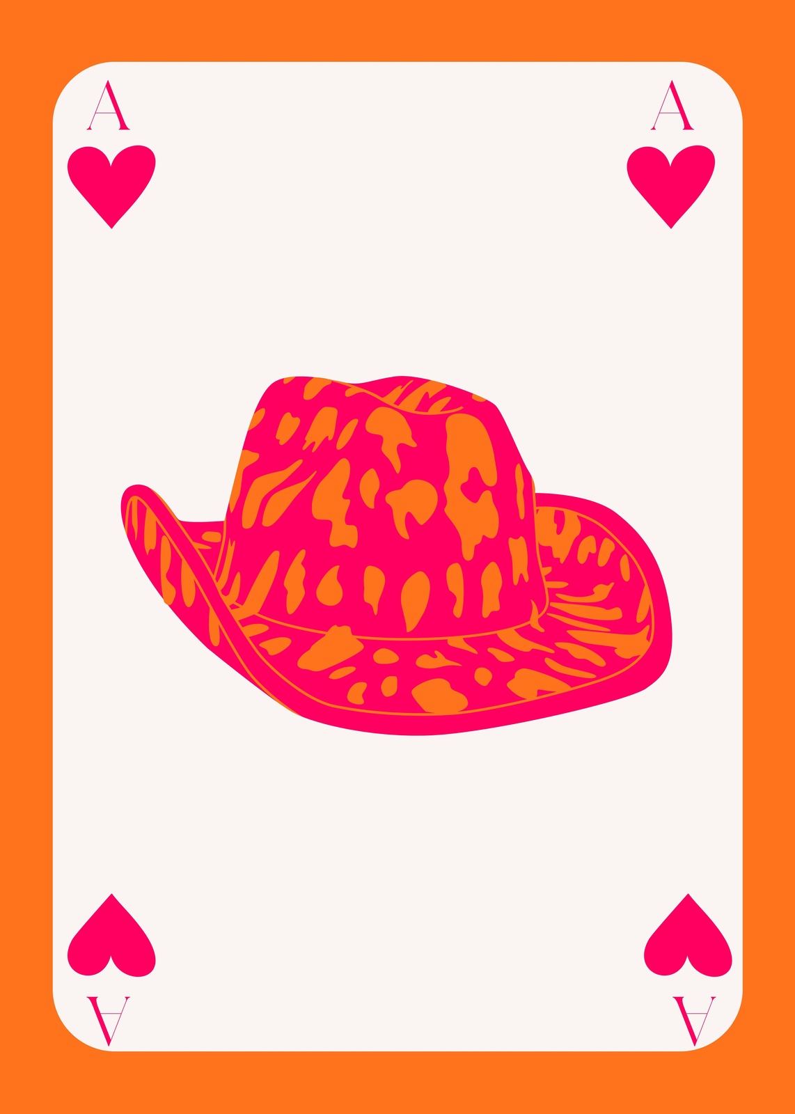 Ace of Hearts Cowboy Hat Wall Art