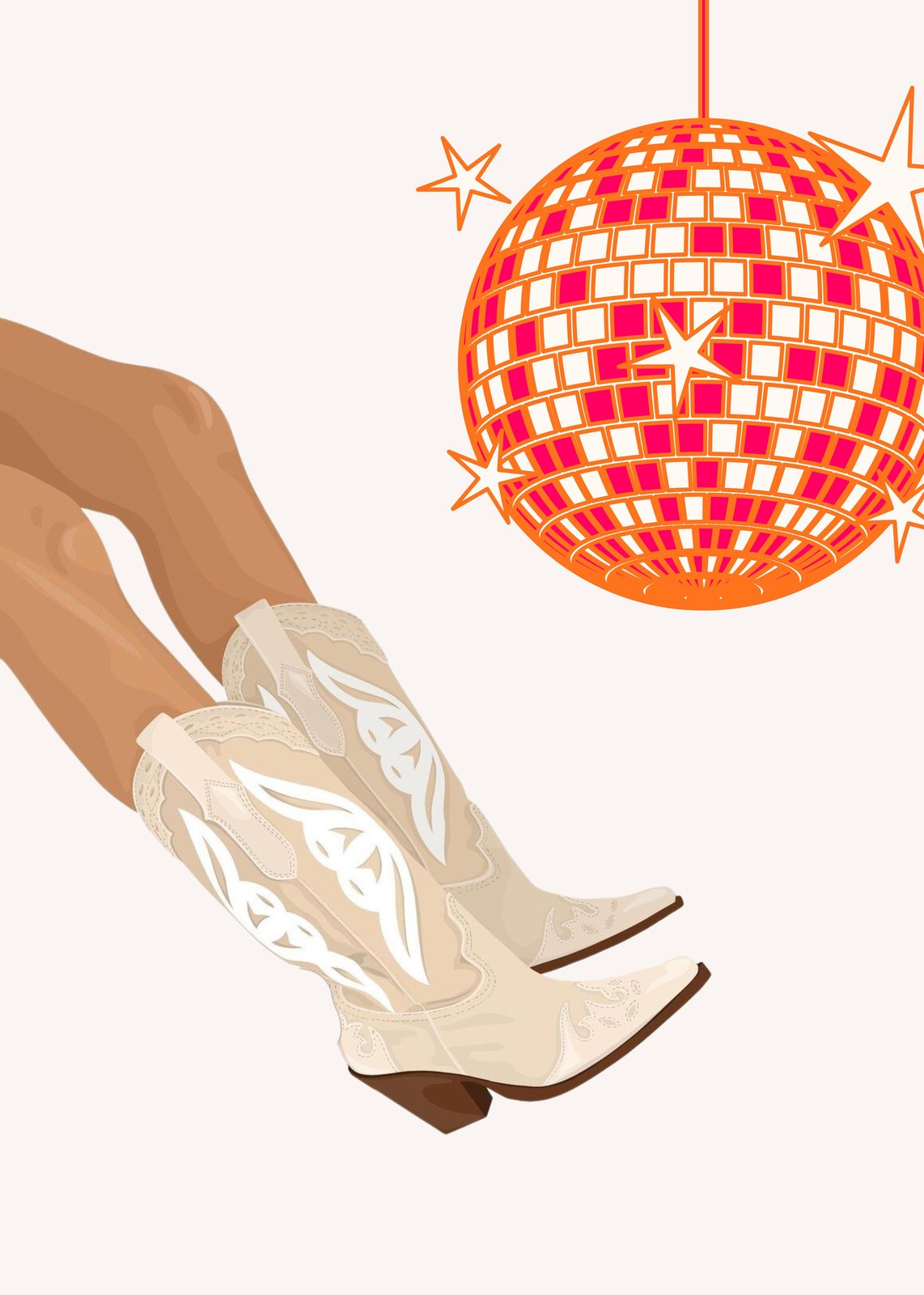 Disco Boots & Disco Ball Wall Art