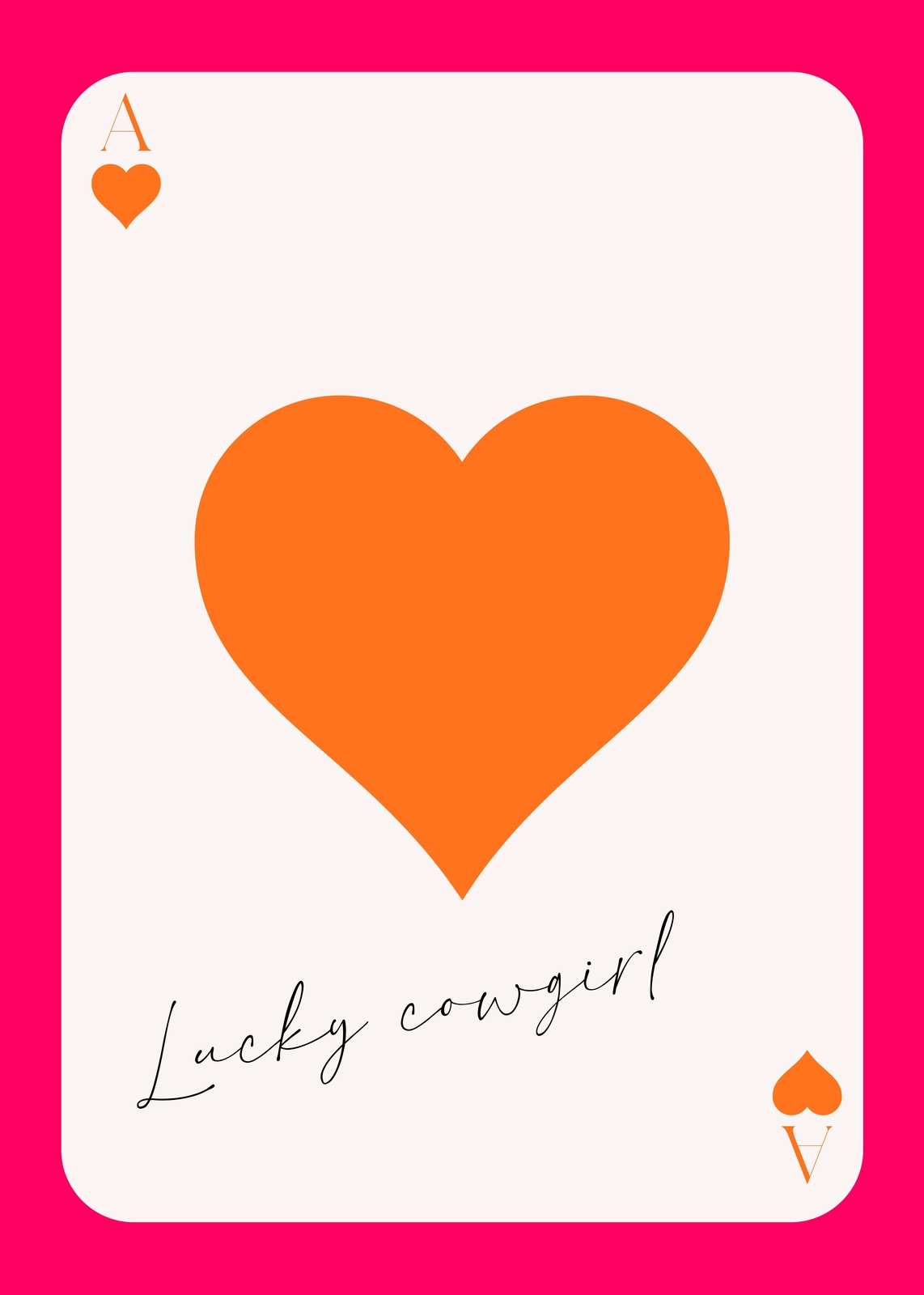 Lucky Cowgirl Ace of Hearts Wall Art