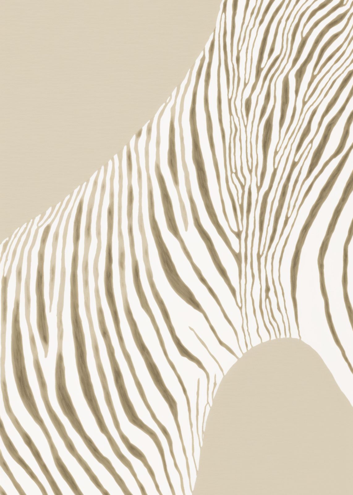 Modern Zebra Stripe Beige Wall Art