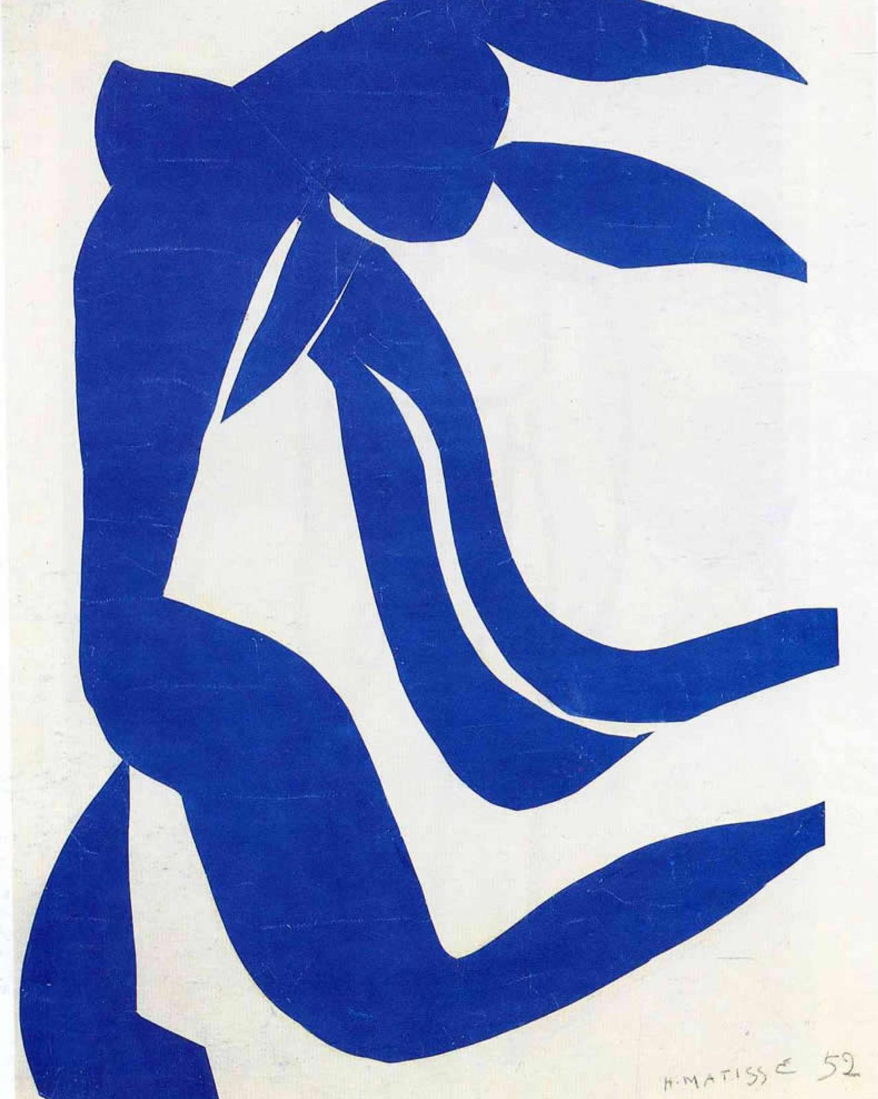Vibrant Blue Figure Matisse Inspired Wall Art