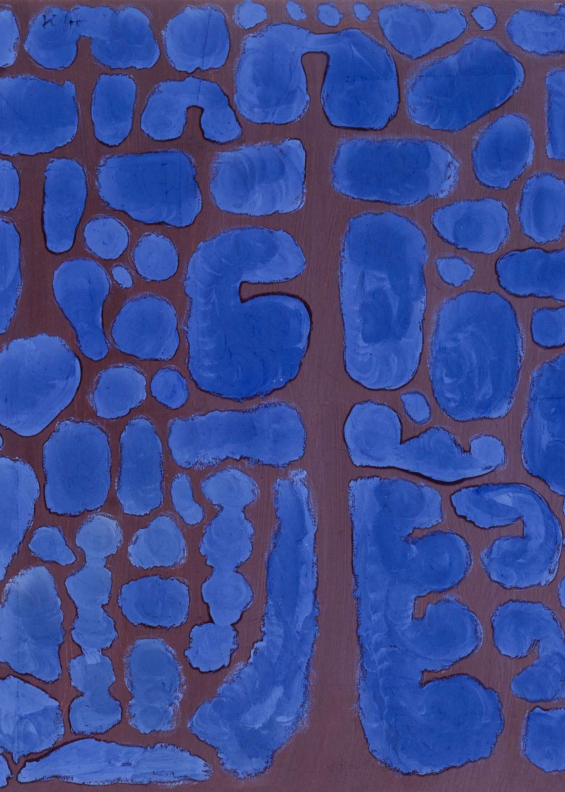 Abstract Blue Organic Shapes Wall Art